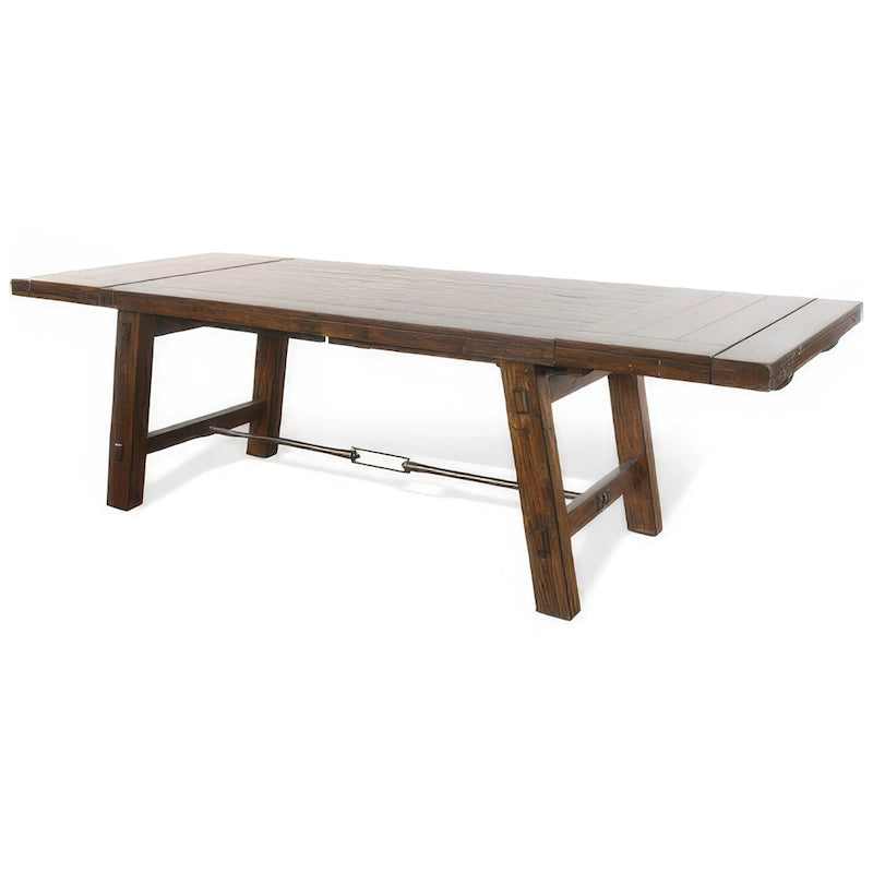 Extendable Solid Mahogany Dining Table with 2 Extension Leaves - Seats up to 8, 76"-106" Long