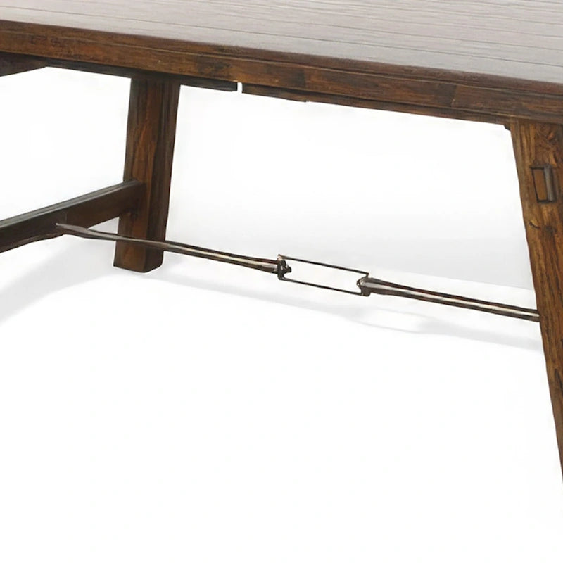 Extendable Solid Mahogany Dining Table with 2 Extension Leaves - Seats up to 8, 76"-106" Long