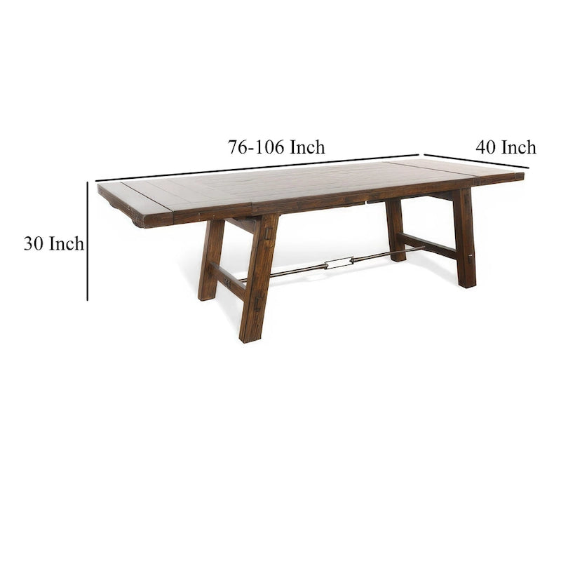 Ausziehbarer Esstisch aus massivem Mahagoniholz mit 2 Einlegeplatten - Platz für bis zu 8 Personen, 76"-106" lang