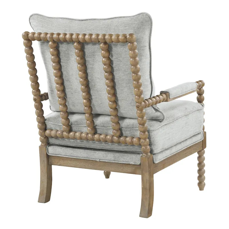 Spindle Wood Frame Accent Chair with Coil Spring Cushion - Upholstered Armchair