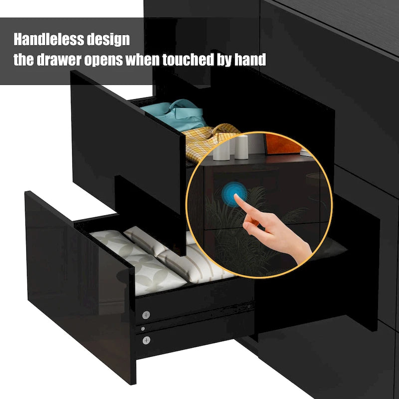 9-Drawer Storage Dresser with LED Underlight