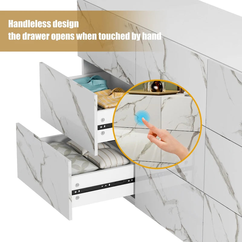 Commode de rangement à 9 tiroirs avec éclairage LED inférieur