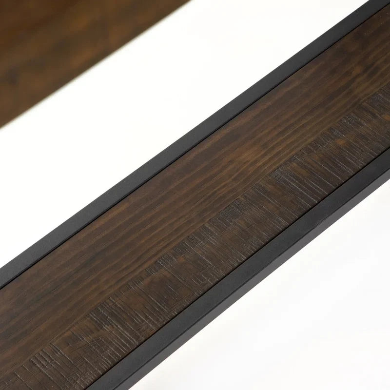 Industrial Farmhouse Counter Height Dining Table - Weathered Oak Wood Top with Metal Base
