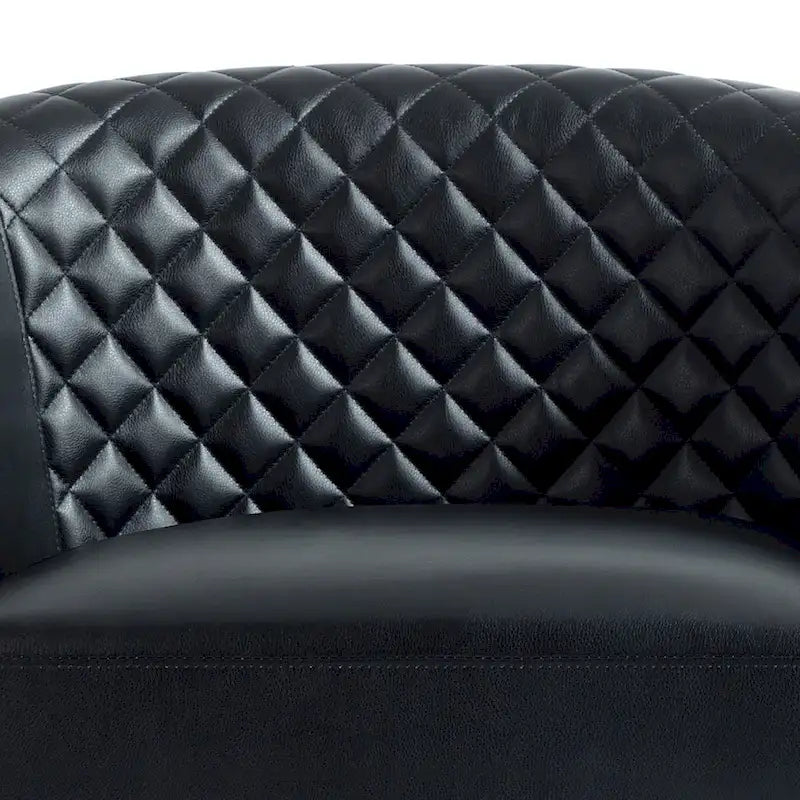 Tufted Faux Leather Accent Armchair with Nailhead Trim