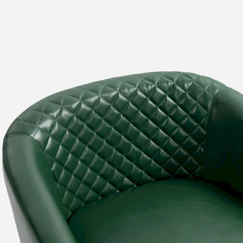 Tufted Faux Leather Accent Armchair with Nailhead Trim