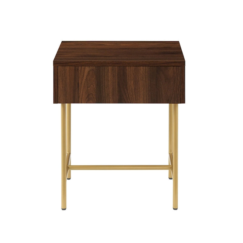 Geribbelde bijzettafel met één lade in Scandinavisch minimalistische stijl