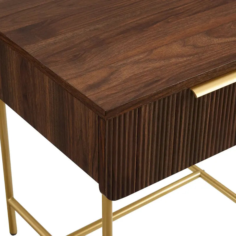 Geribbelde bijzettafel met één lade in Scandinavisch minimalistische stijl
