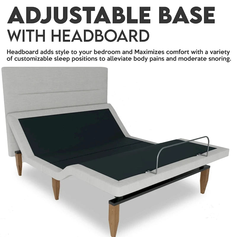 Adjustable Bed Base with Headboard, Zero Gravity & Under-Bed Lighting