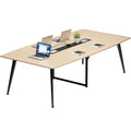 Boat-Shaped Conference Table with Integrated Charging Station & Cable Grommets - 6FT / 8FT