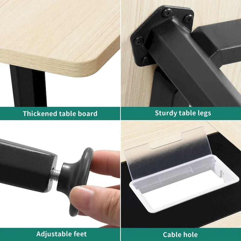Boat-Shaped Conference Table with Integrated Charging Station & Cable Grommets - 6FT / 8FT