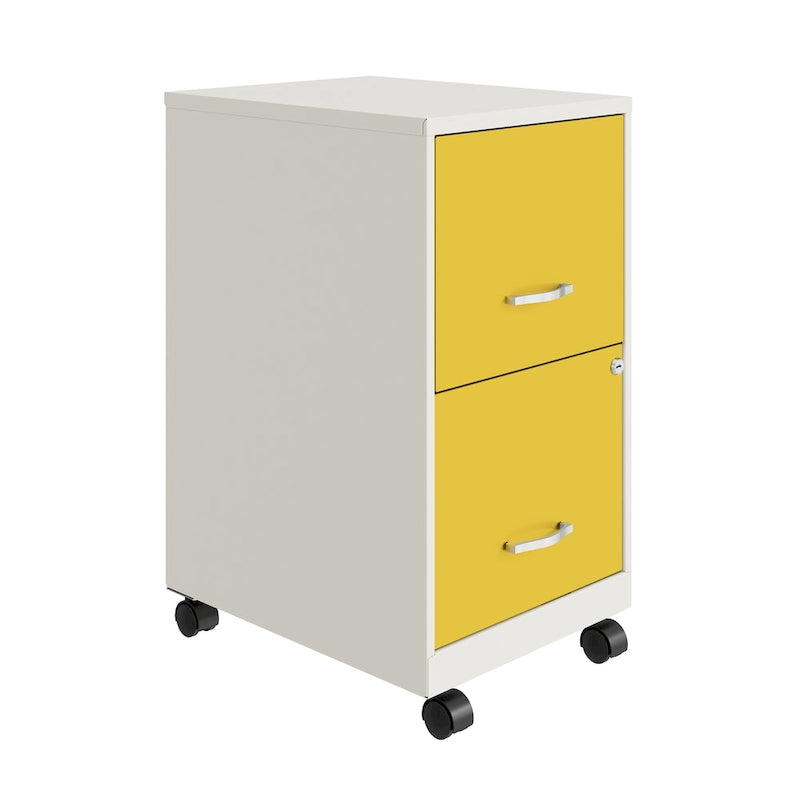 2-Drawer Mobile File Cabinet with Lock, Fits Under Desk