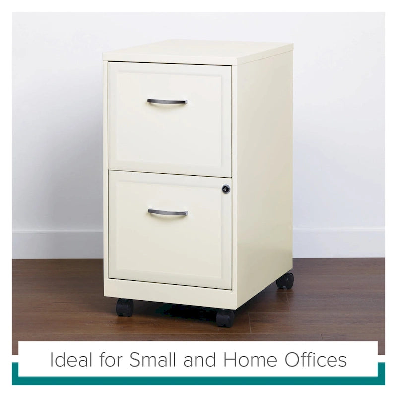 2-Drawer Mobile File Cabinet with Lock, Fits Under Desk