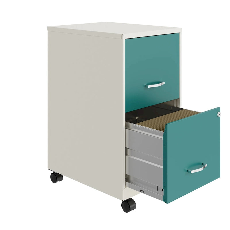 2-Drawer Mobile File Cabinet with Lock, Fits Under Desk