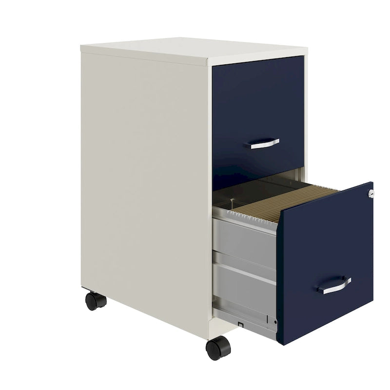 2-Drawer Mobile File Cabinet with Lock, Fits Under Desk