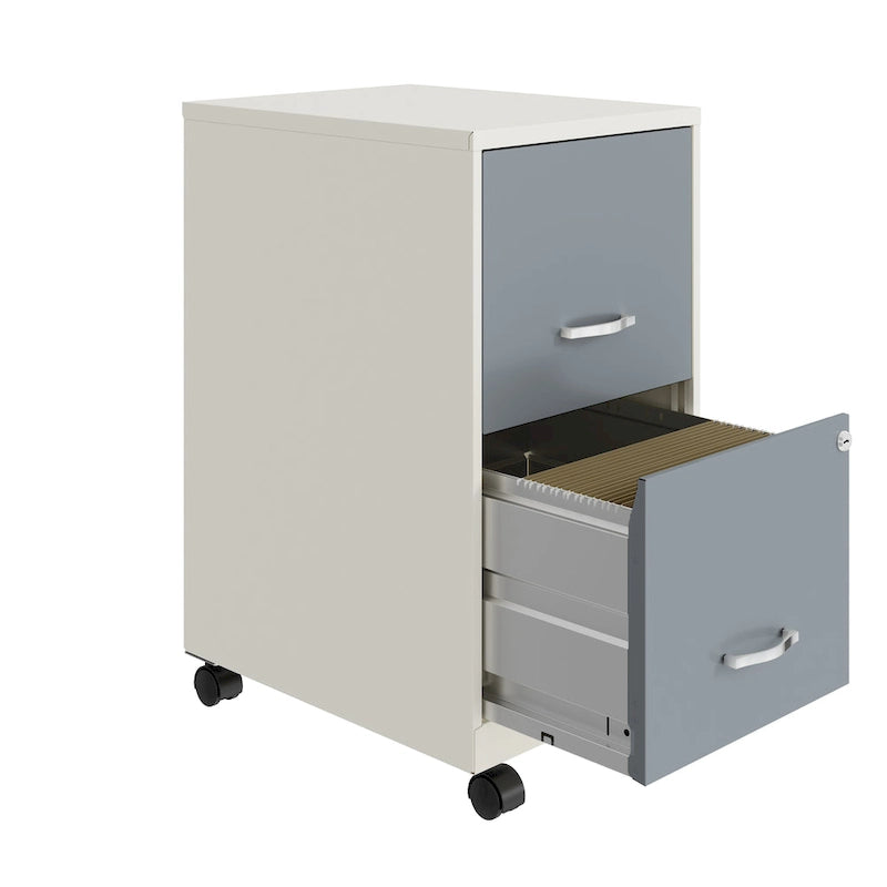 2-Drawer Mobile File Cabinet with Lock, Fits Under Desk