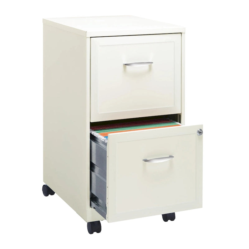 2-Drawer Mobile File Cabinet with Lock, Fits Under Desk