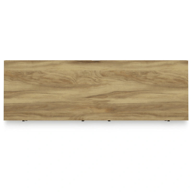 Kommode mit 6 Schubladen in hellbrauner Hickory-Holzmaserung
