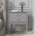 Tall Nightstand with Storage Drawer and Gold Handles