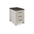 Table d’appoint de style maison de campagne à 3 tiroirs avec 2 ports de recharge USB