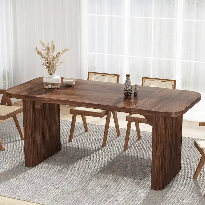 62" Rectangular Dining Table with Lower Shelf, Seats 4–6