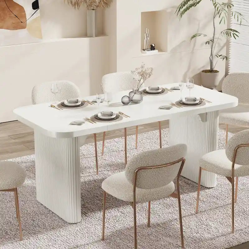 Tavolo da pranzo rettangolare da 62" con ripiano inferiore, posti per 4–6 persone