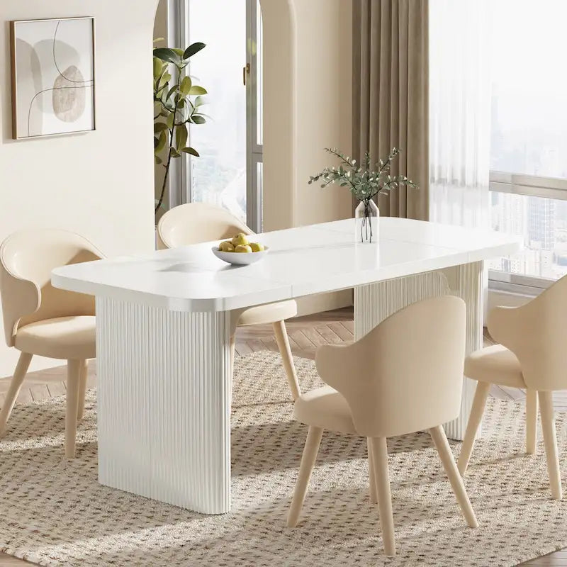 Tavolo da pranzo rettangolare da 62" con ripiano inferiore, posti per 4–6 persone