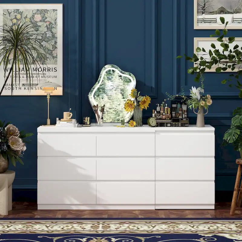 Makeup Table Chic Vanity Dresser Combo: Spacious Multi-Drawer Design