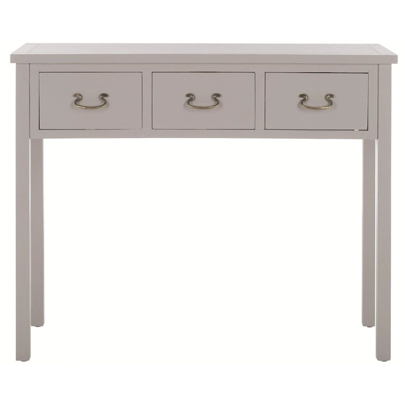 3-Drawer Elm Wood Console Table with Tapered Legs