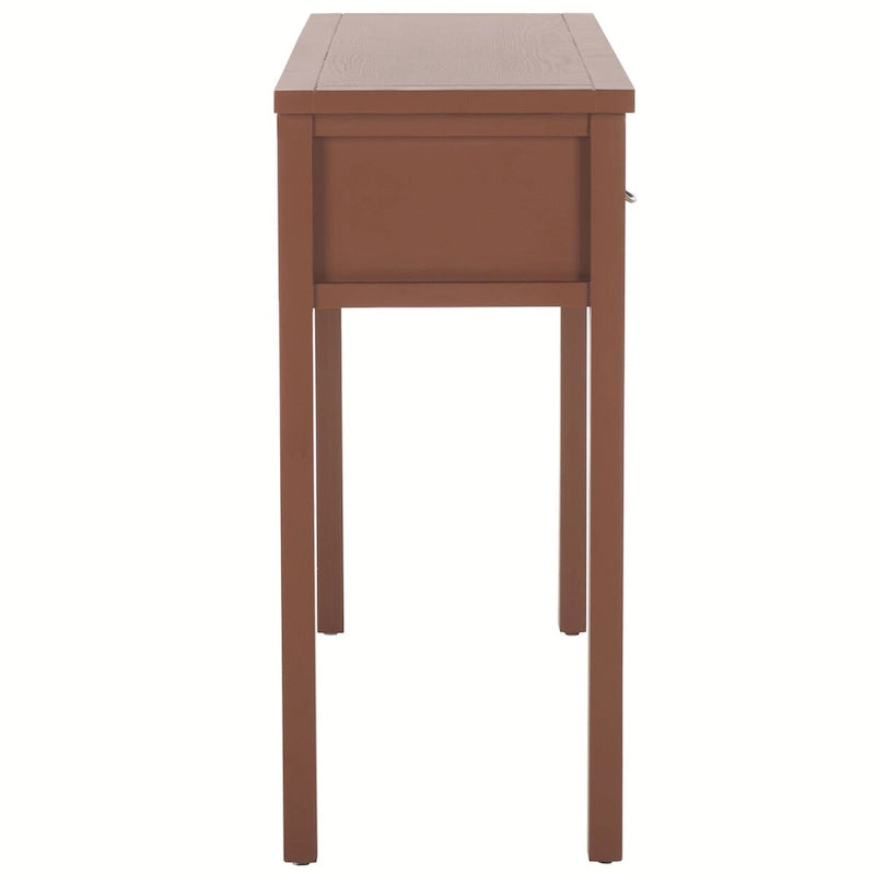 3-Drawer Elm Wood Console Table with Tapered Legs