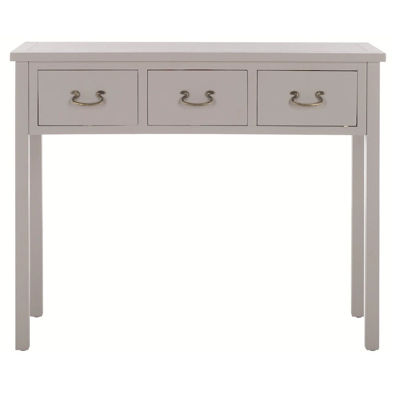 3-Drawer Elm Wood Console Table with Tapered Legs