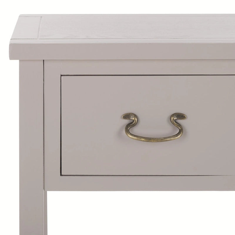 3-Drawer Elm Wood Console Table with Tapered Legs