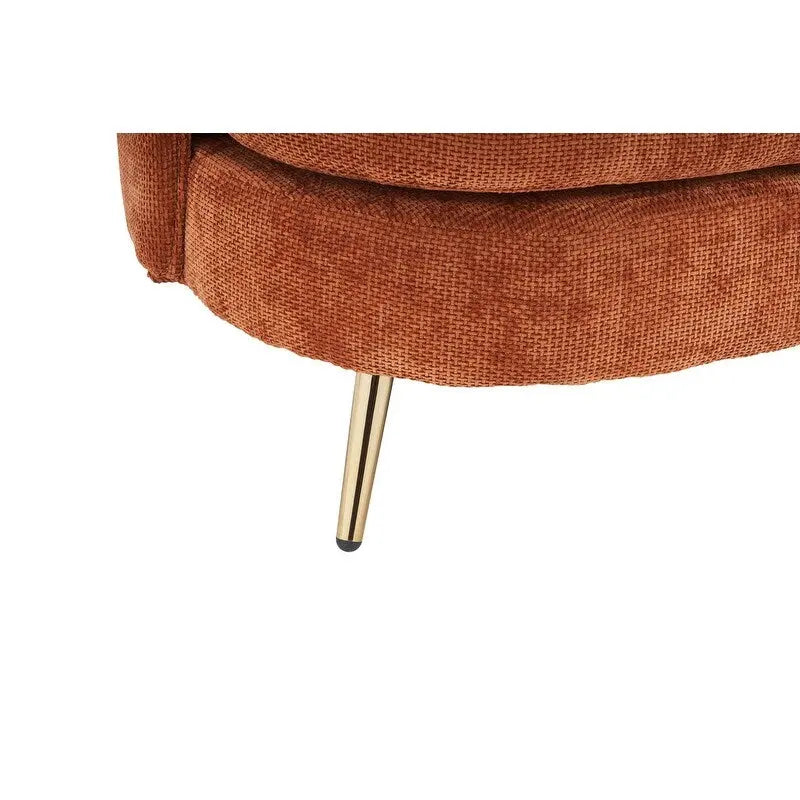 Velvet Loveseat Sofa with Gold Metal Legs — 64" Club Style