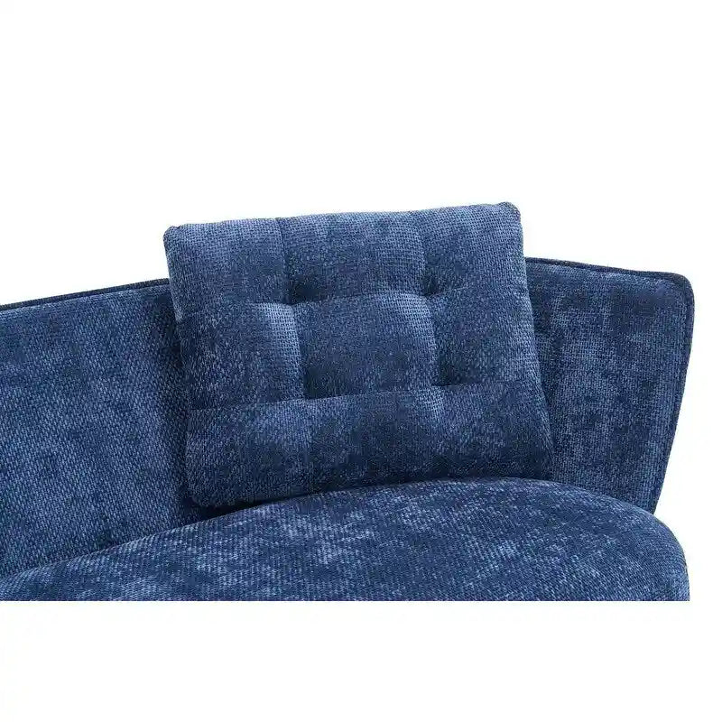 Velvet Loveseat Sofa with Gold Metal Legs — 64" Club Style