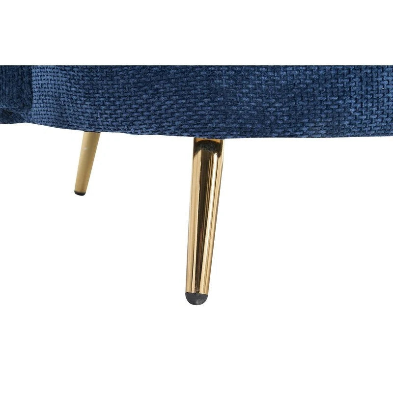 Velvet Loveseat Sofa with Gold Metal Legs — 64" Club Style
