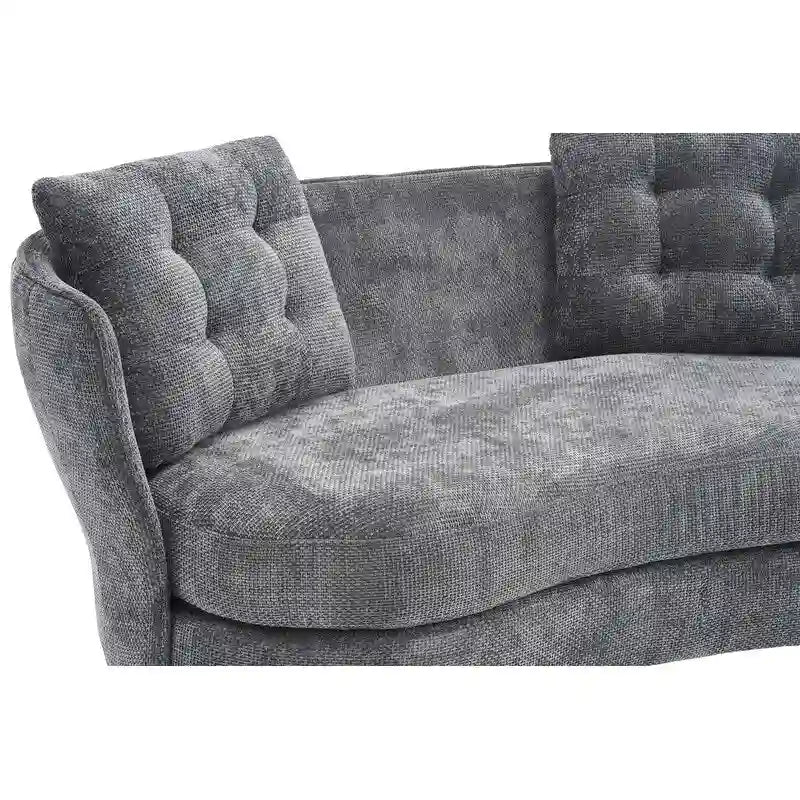 Velvet Loveseat Sofa with Gold Metal Legs — 64" Club Style