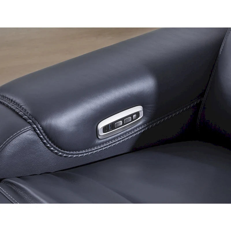 Causeuse inclinable électrique avec appuie-têtes réglables et recharge USB - Largeur de 62"