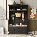 3-in-1 Entryway Hall Tree with Hooks, Open Cubbies, Cushioned Bench & Storage Drawers - 47.2" Wide