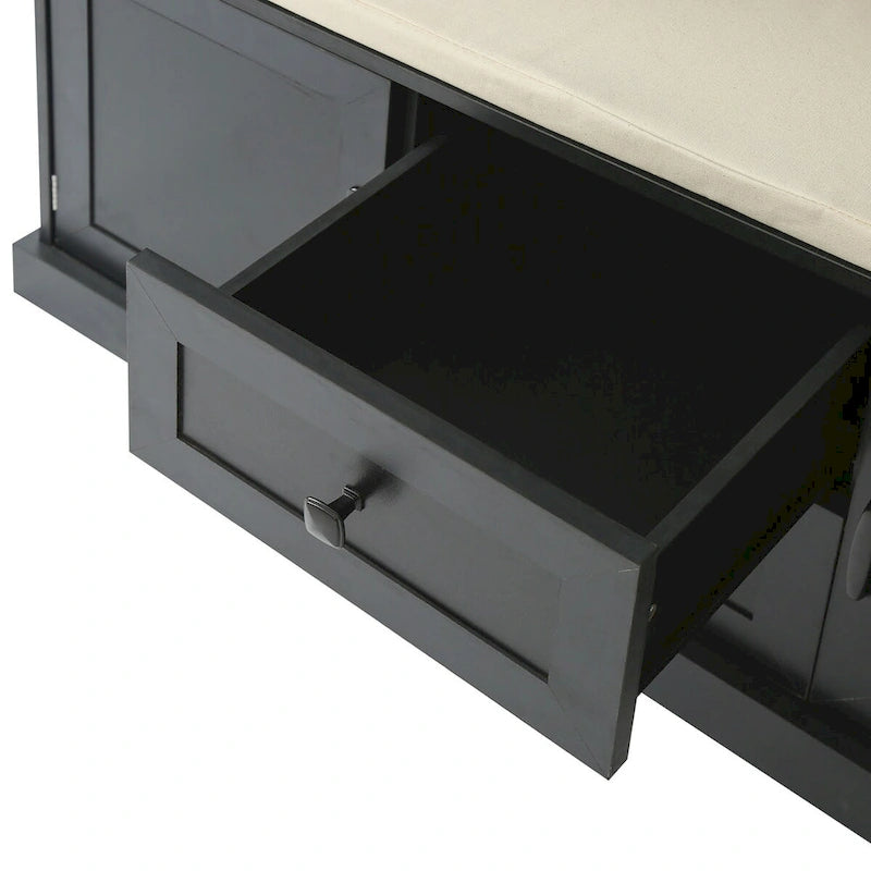 3-in-1 Entryway Hall Tree with Hooks, Open Cubbies, Cushioned Bench & Storage Drawers - 47.2" Wide