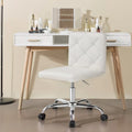 Chaise de bureau sans accoudoirs à dossier mi-haut en similicuir PU, hauteur réglable et pivotement à 360°