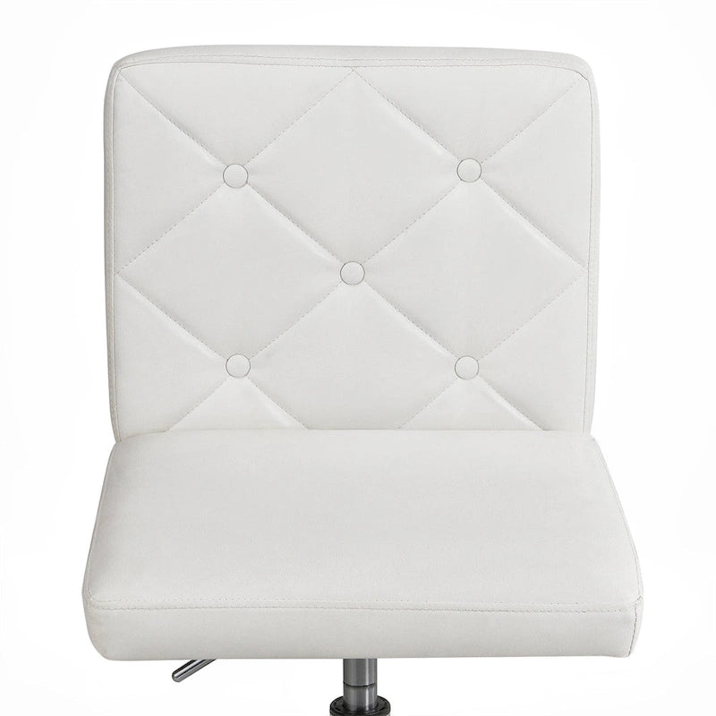 Chaise de bureau sans accoudoirs à dossier mi-haut en similicuir PU, hauteur réglable et pivotement à 360°