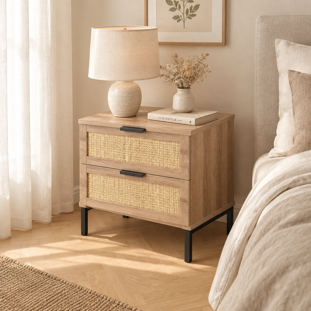 Farmhouse Nightstand - Drawers Closed